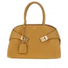 Ferragamo Small Leather Tote Bag In Brown