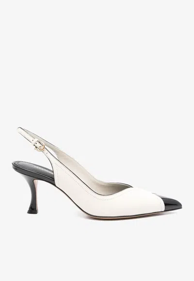 Ferragamo Egna 70 Leather Slingback Pumps