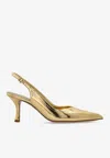 Ferragamo Egna 70 Metallic Slingback Pumps