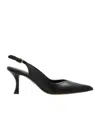 Ferragamo Egna 70 Leather Slingback Pumps In Black