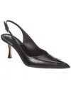 Ferragamo Egna 70 Leather Slingback Pumps In Black
