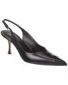 Ferragamo Egna 70 Leather Slingback Pumps In Black