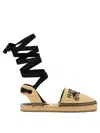 Ferragamo Logo-embroidered Raffia Espadrilles In Beige