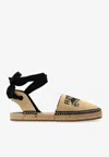Ferragamo Logo-embroidered Raffia Espadrilles In Beige