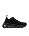 Ferragamo Elastic Knitted Casual Sneakers In Black