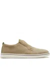 Ferragamo Elastic-panel Suede Loafers In Neutral