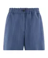 Ferragamo Elastic Waist Shorts In Blue
