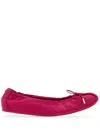 Ferragamo Elasticated Ballet Flats In 红色