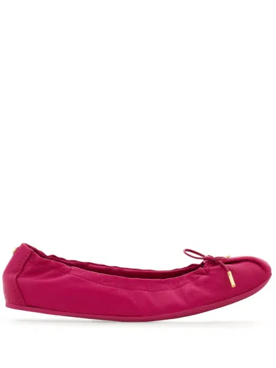 Ferragamo Elasticated Ballet Flats In Red