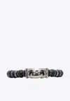 Ferragamo Elasticated Bracelet With Metal Gancini In Multicolor