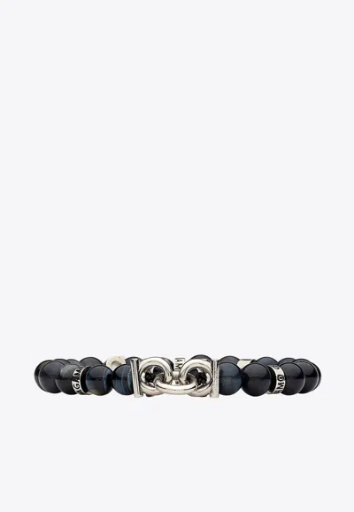 Ferragamo Elasticated Bracelet With Metal Gancini In Multicolor