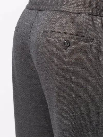 Ferragamo Elasticated-waistband Straight-leg Trousers In Gray