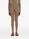 Ferragamo Elasticated-waistband Virgin-wool Leggings In Brown