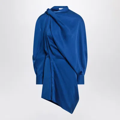 Ferragamo Electric Blue Asymmetric Mini Dress