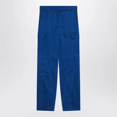 FERRAGAMO FERRAGAMO ELECTRIC BLUE CARGO TROUSERS