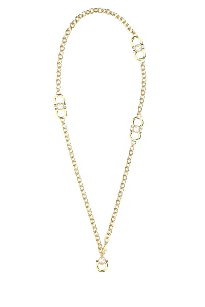 Ferragamo Elegant Golden Metal Necklace For Women