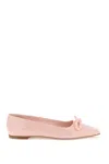 FERRAGAMO ELEGANT PINK BALLET FLATS WITH ASYMMETRICAL BOW FOR WOMEN