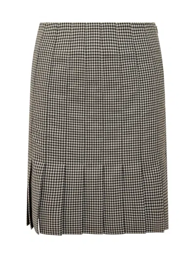 Ferragamo Elegant Virgin Wool Mini Skirt In Multi