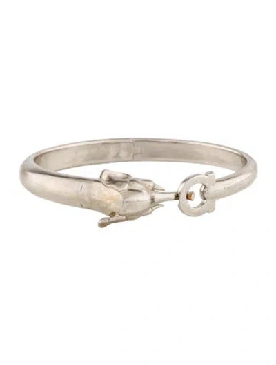 Pre-owned Ferragamo Elephant Bangle Bracelet, 6.5" In Multi
