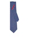 Ferragamo Elephant Print Aris Silk Tie In Blue