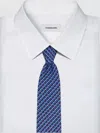 Ferragamo All-over Elephant Print Silk Tie In Blue