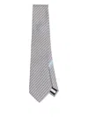 Ferragamo Aris Elephant-print Silk Tie In Gray