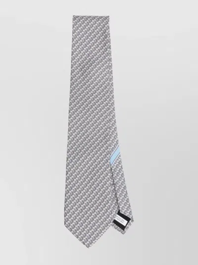 FERRAGAMO ELEPHANT PRINT SILK TIE