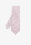 Ferragamo Elephant Print Silk Tie In Pink