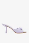 Ferragamo Elida 70 Drop Bow Calf Leather Mules In Lavender