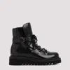 Ferragamo Black Leather Lace Up Boot In Nero