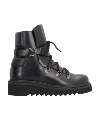 Ferragamo Elimo Lace-up Leather Boots