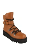 Ferragamo Elimo Lace-up Leather Boots In Brown