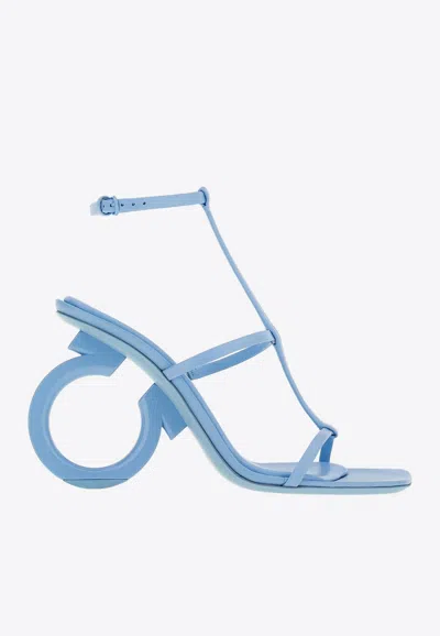 Ferragamo Elina 105 Sandals In Nappa Leather In Blue