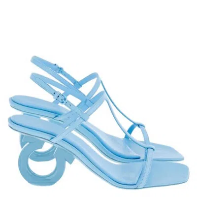 Ferragamo Elina Gancini Heel Sandals In Blue
