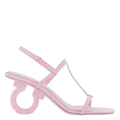 Ferragamo Elina Gancini Heel Sandals In Pink