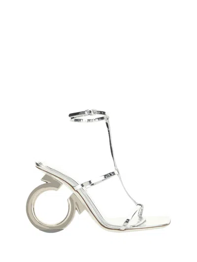 Ferragamo Elina Sandals In Grey