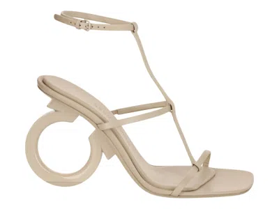 Pre-owned Ferragamo Elina X5 Gancini Logo Heels (women's) Sneakers In Beige Khaki