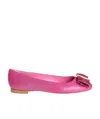 Ferragamo Elinda Series Bow-tie Decorative Flat Shoes In Pink