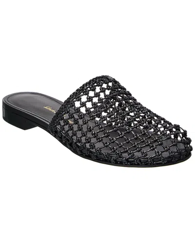 Ferragamo Woven-design Leather Mules In Black
