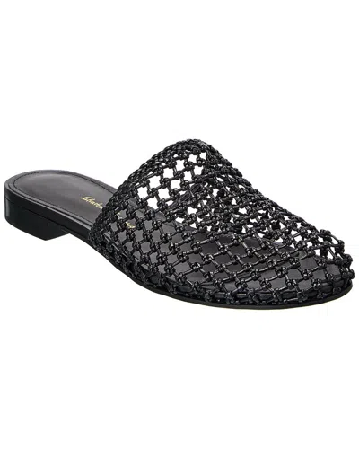 Ferragamo Woven-design Leather Mules In Black