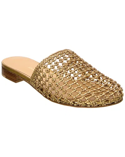 Ferragamo Ellas Knotted Leather Mules In Gold