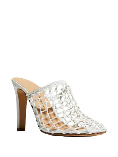 Ferragamo Ellas Woven Mules In White