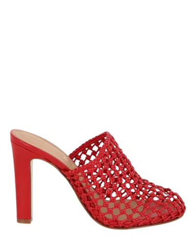 Ferragamo Ellas X5 Caged Mules In Red