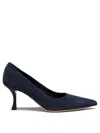 Ferragamo Elydea 70 Suede Pumps In Blue
