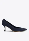 Ferragamo Elydea 70 Suede Pumps In Blue