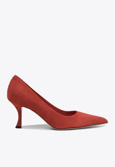 FERRAGAMO ELYDEA 75 SUEDE PUMPS