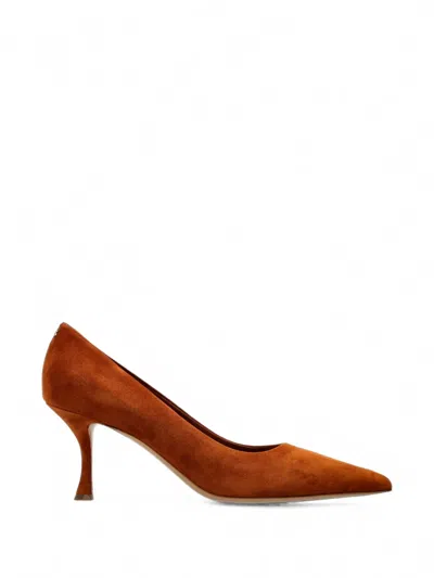 Ferragamo Elydea Suede Pump In Brown