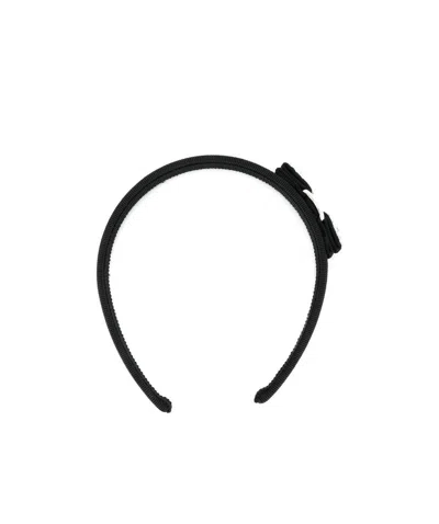 FERRAGAMO SALVATORE FERRAGAMO LOGO-ENGRAVED EMBELLISHED BOW HEADBAND