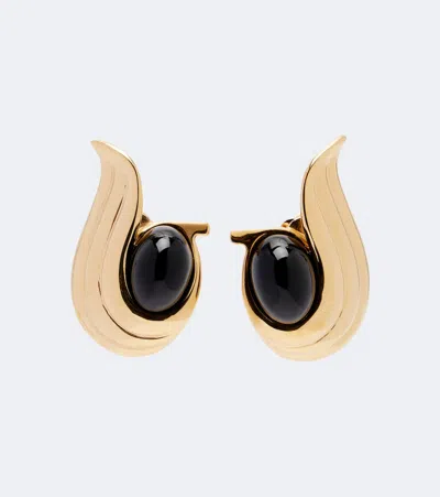 Ferragamo Embellished Clip-on Earrings In Gold