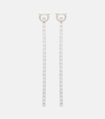 Ferragamo Embellished Drop Earrings In Metallic